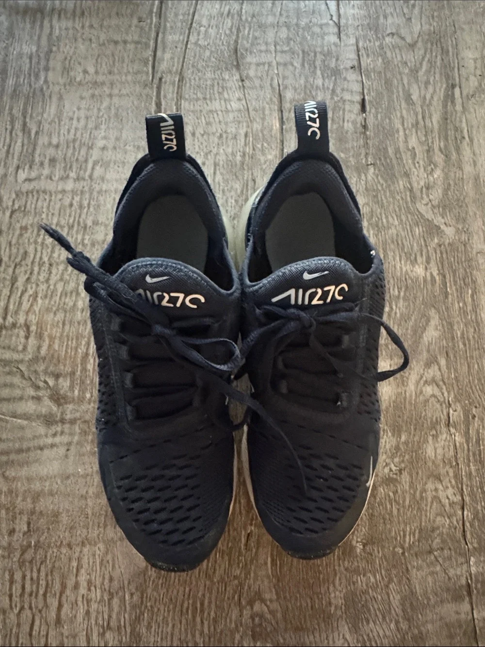 Nike Kids Navy  Air270 Breathable Lace-Up Sneakers